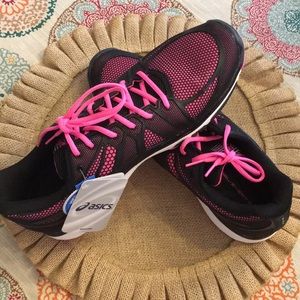 ASICS Athletic Shoes, Size 12, Black and Pink